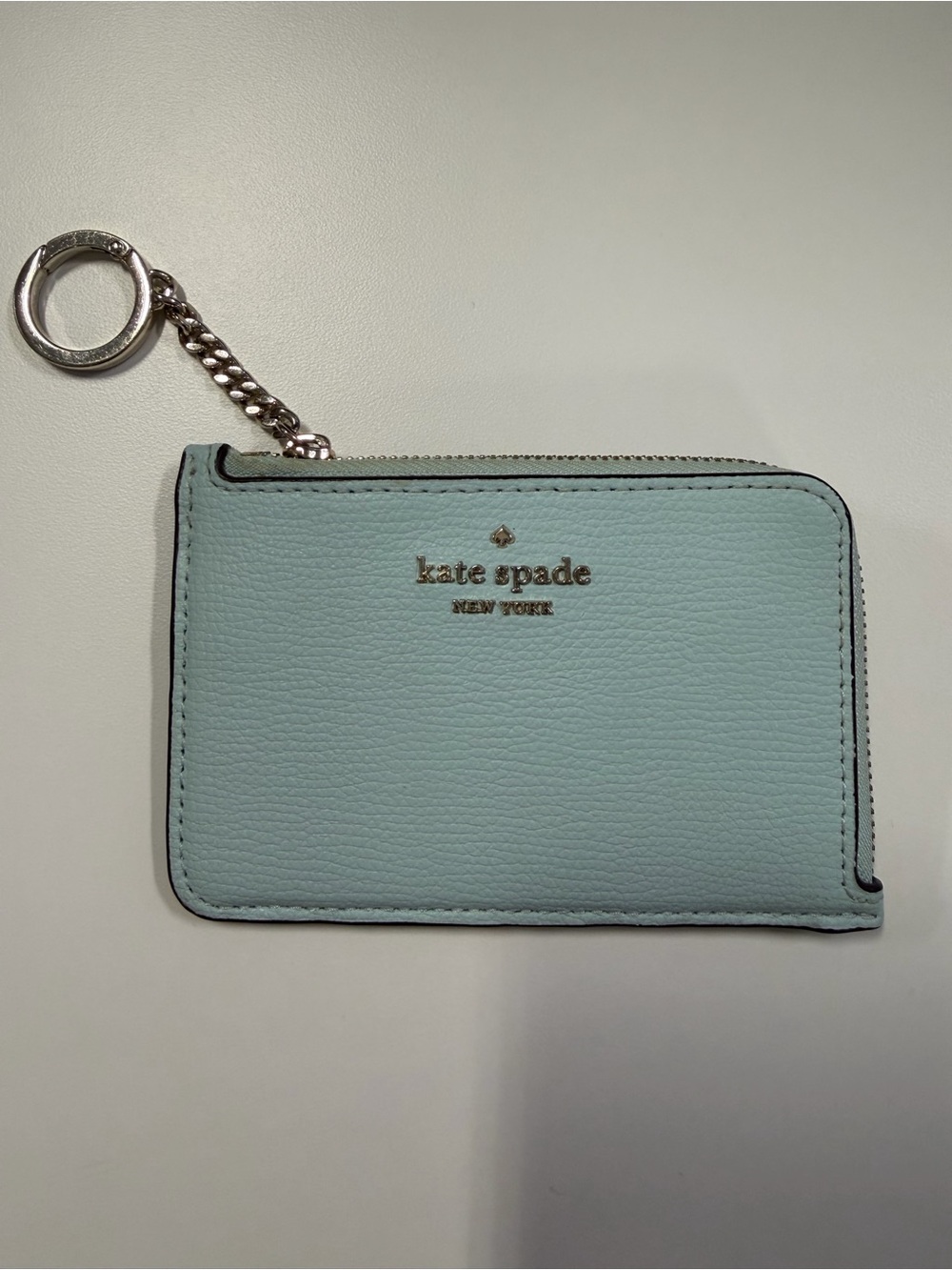 Kate Spade New York - Teal/Mint color - Zip Card Holder Keychain